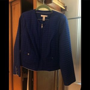 Chico’s blue zipped puff blazer jacket, size 1